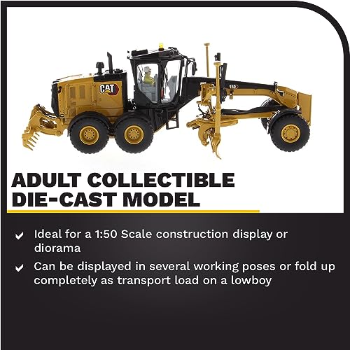 Diecast Masters 1:50 Scale Caterpillar 150 Motor Grader | High Line Series Cat Trucks & Construction Equipment Model 85667 - Image 3