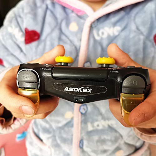 Asokex L2 R2 Ps4 Trigger Extenders (1 Pair L2 R2 Triggers, 4pcs Joystick Cap, 2 Pairs LED Light Bar Decal) for PlayStation 4 Controller - Image 5