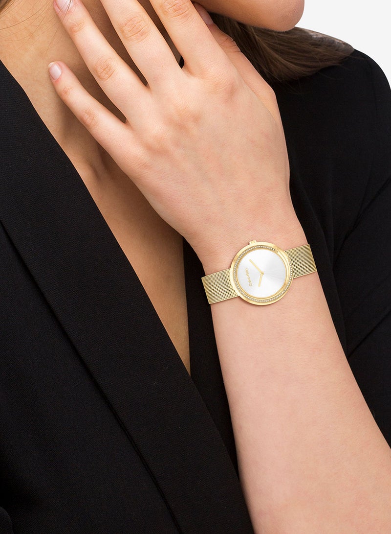 CALVIN KLEIN ساعة يد نسائية من الستانلس ستيل بإطار ملتوي - 25200150 - Image 4