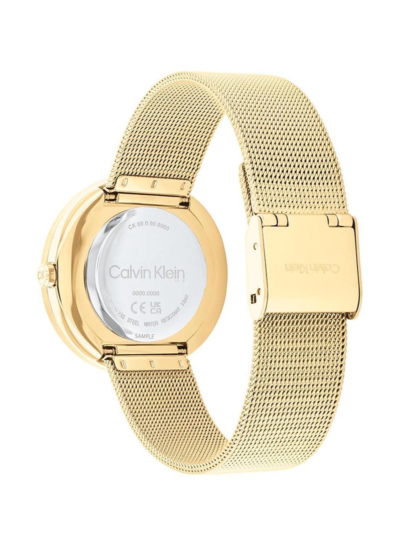 CALVIN KLEIN ساعة يد نسائية من الستانلس ستيل بإطار ملتوي - 25200150 - Image 3