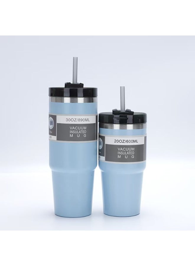 304 Stainless Steel Double Wall Vacuum Insulated Travel Tumbler with Straw and Leakproof Lid - Image 1