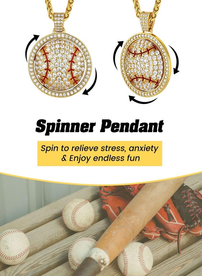 KeyStyle Bling Baseball Necklace for Men Teen, Mens Bling Softball Player Chain Necklaces Sports Jewelry - Image 5
