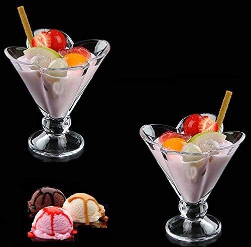 Kosh Crystal Clear Flower Shape Style Dessert Bowl, Ice Cream Bowl Set, Pudding Set, Mock Tails, Cocktails & Fruit Salad Glass Bowl (Set Of 6) - 120 Ml - Image 1