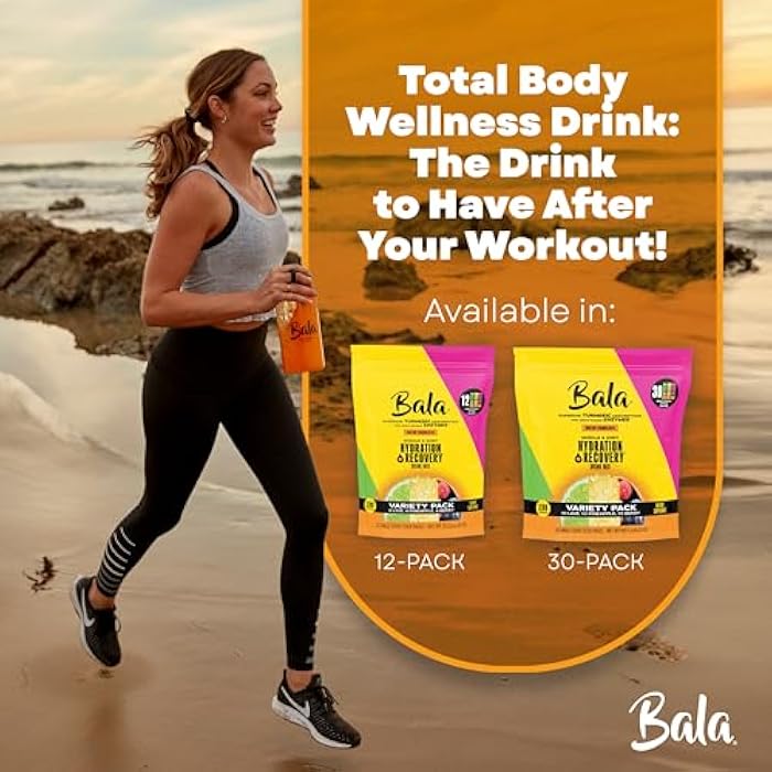 Bala Total Body Wellness Drink Mix - Hydrate & Recover Variety Pack - Pineapple, Lime & Berry - 4 Sticks/Flavor (12 Sticks Pack) - with Enzymes, Turmeric, Electrolytes, Amino Acids & Zero Sugar - Image 5