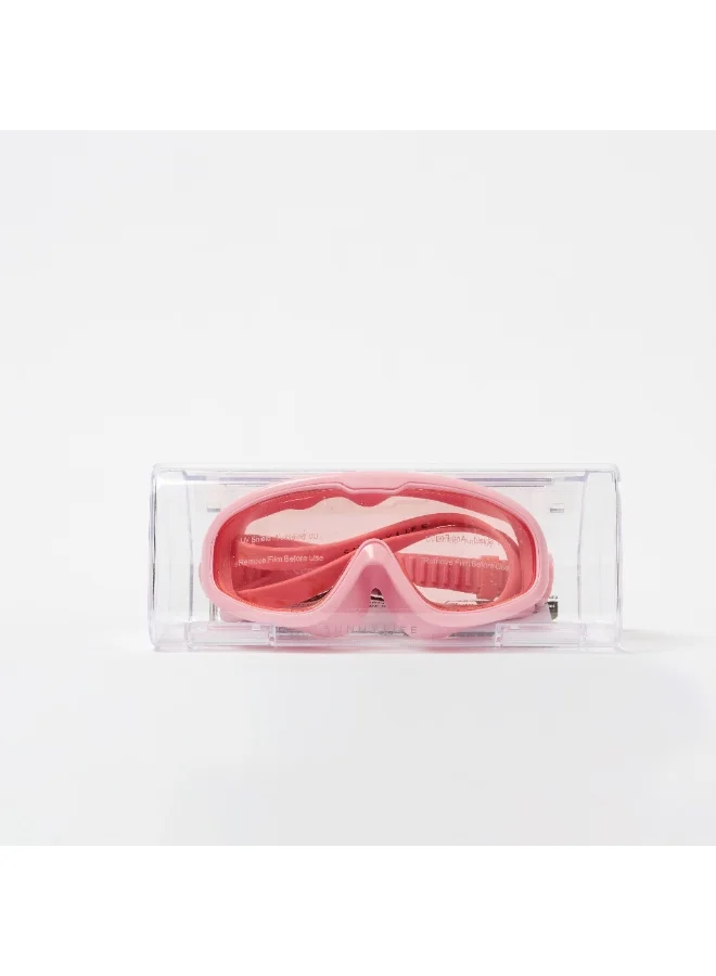 ساني لايف Kids Swim Mask – Cotton Candy Cherry Color – Full Face Coverage for Pool & Ocean Play – Soft Seal Silicone Comfort – Anti-Fog Lens & Adjustable Strap