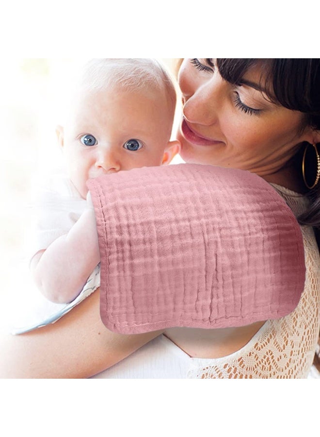 Muslin Burp Cloths for Baby 10 Pack 100% Cotton Baby Washcloths for Boys Girls Large 20''X10'' Super Soft and Absorbent Bean Paste - Image 1