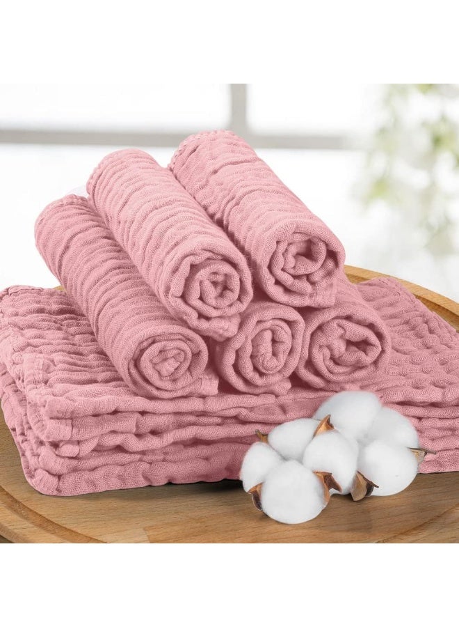 Muslin Burp Cloths for Baby 10 Pack 100% Cotton Baby Washcloths for Boys Girls Large 20''X10'' Super Soft and Absorbent Bean Paste - Image 3