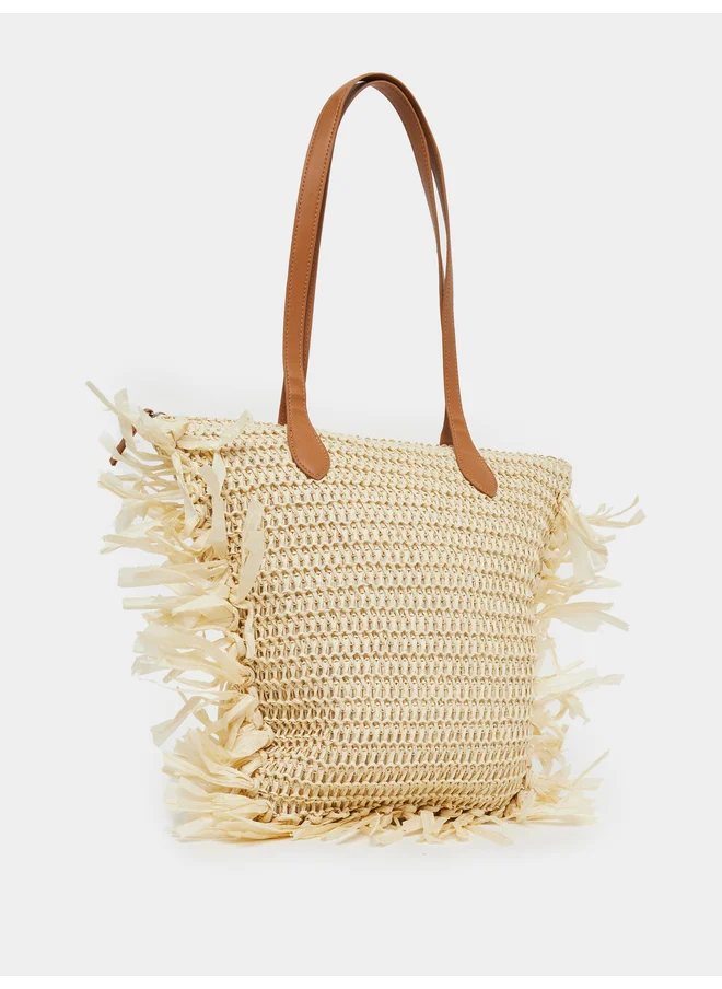 ستايلي Styli Side Fringe Detail Beach Shoulder Bag