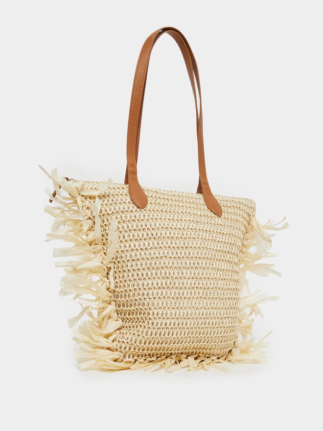 Styli Side Fringe Detail Beach Shoulder Bag - Image 1