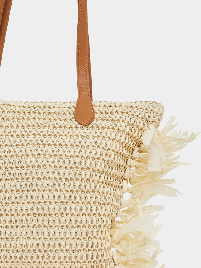 Styli Side Fringe Detail Beach Shoulder Bag - Image 5