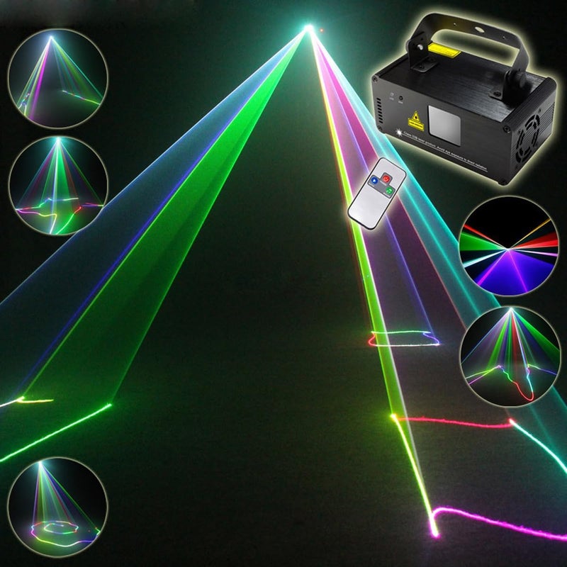 Sumger Professional RGB Laser Party Lights,Sound Activated DJ Disco Light,DMX512 Remote Control Scanner Beam Effect Lazer Projector Lighting for Show KTV Bar Club School Dances Corporate Event Mobile DJs - Image 1