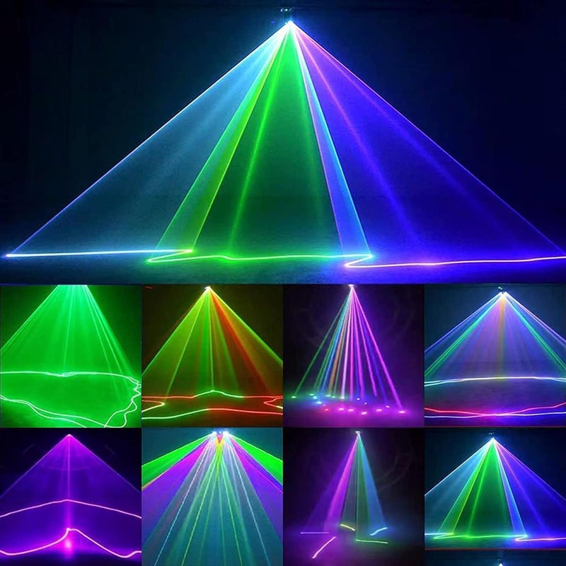Sumger Professional RGB Laser Party Lights,Sound Activated DJ Disco Light,DMX512 Remote Control Scanner Beam Effect Lazer Projector Lighting for Show KTV Bar Club School Dances Corporate Event Mobile DJs - Image 3