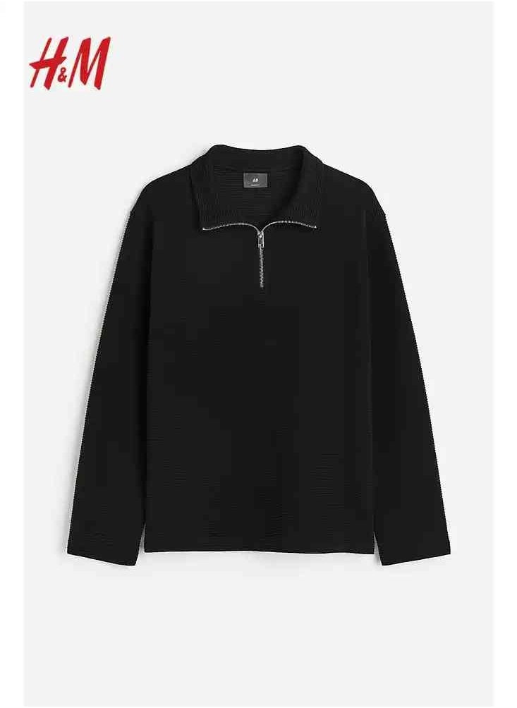 H and M - HM New Fashionable Casual Round Neck Loose American Long Sleeved Sweatshirt - Image 1