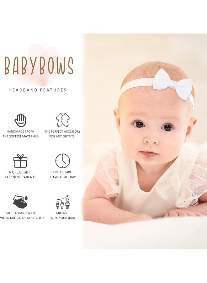 jollybows jollybows 40pcs Baby Girls Bows Headbands Elastic Hairband Ribbon Bow Hair Accessories for Newborns Infants Toddlers and Kids  - Image 3