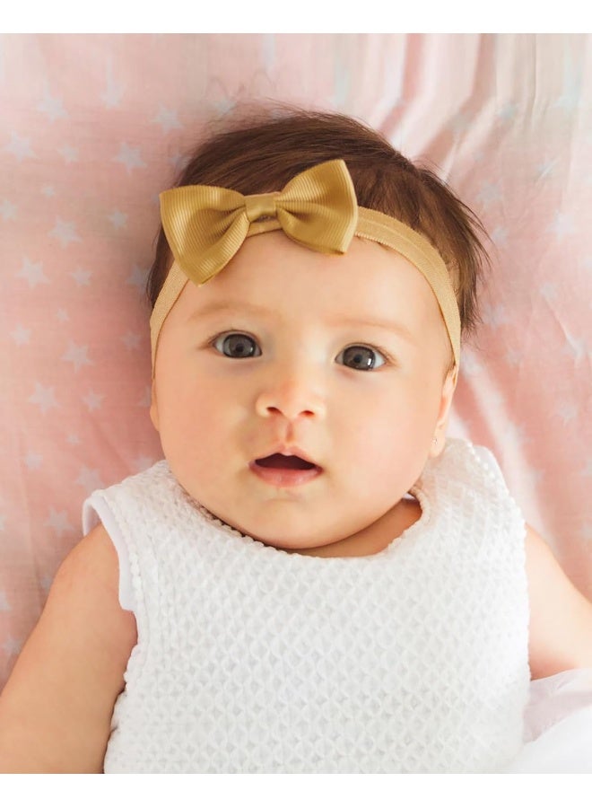 jollybows jollybows 40pcs Baby Girls Bows Headbands Elastic Hairband Ribbon Bow Hair Accessories for Newborns Infants Toddlers and Kids  - Image 4