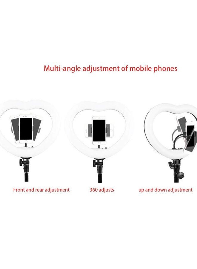 NIBEMINENT LED Ring Fill Light Heart-Shaped Cool Warm Color Temperature Endless Tone Black  - Image 2