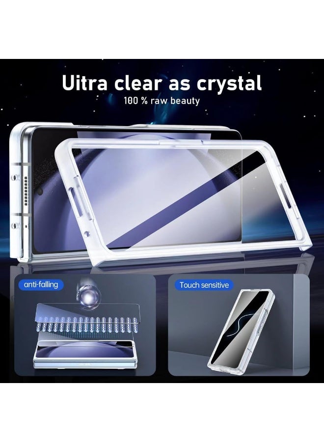 Captaintech Compatible with Samsung Galaxy Z Fold 7 Phone Case with Pen Holder and Pen, Built-in Screen Protector, Anti-yellowing Full Protection Phone Case for Z Fold 7 【Non-Original Pen】 (Clear) - Image 5