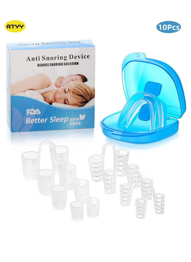 RTYY 10 Pcs Anti-Snoring Device, Nose Vents Snoring Plug, Reduce Snoring Aid  Sleep aid Device Quieter Restful Sleep，Anti-Snoring Mouth Guard，Ease Breathing Anti Snoring Effective Snoring Solution, Snore Stop.  - Image 1