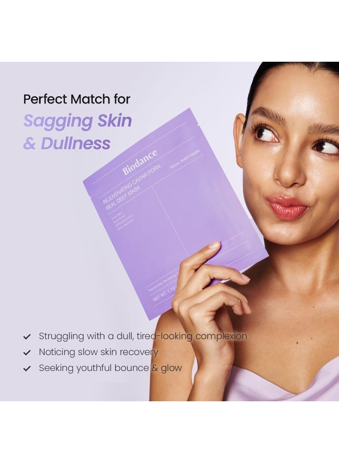 BIODANCE Rejuvenating Caviar PDRN Real Deep Mask, Overnight Hydrogel Face Mask, Skin Firming, Radiance, Enhancing Skin Recovery, Korean Skin Care, Self Care Gifts for Women | 1.19oz(34g) x 4ea - Image 5