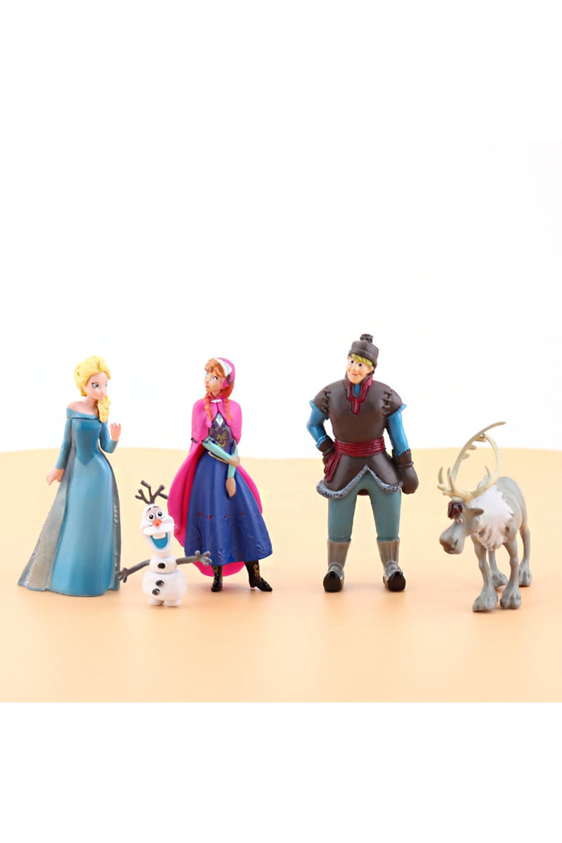 إيروريكس مجموعة من 5 قطع من دمى شخصيات فيلم فروزن: أميرات الثلج آنا، إلسا، كريستوف، سفين، وأولاف، مصنوعة من مادة PVC... - Image 2
