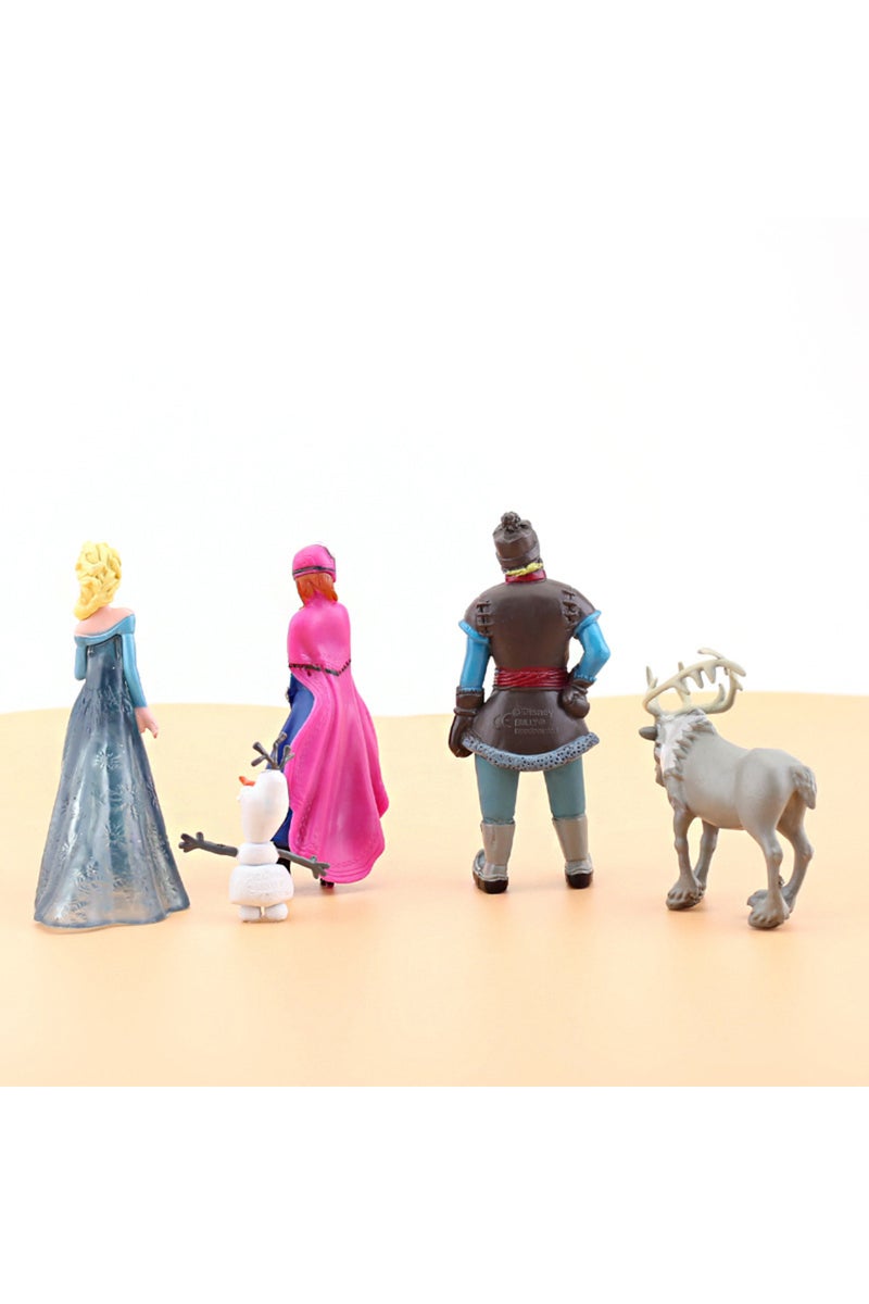 إيروريكس مجموعة من 5 قطع من دمى شخصيات فيلم فروزن: أميرات الثلج آنا، إلسا، كريستوف، سفين، وأولاف، مصنوعة من مادة PVC... - Image 3