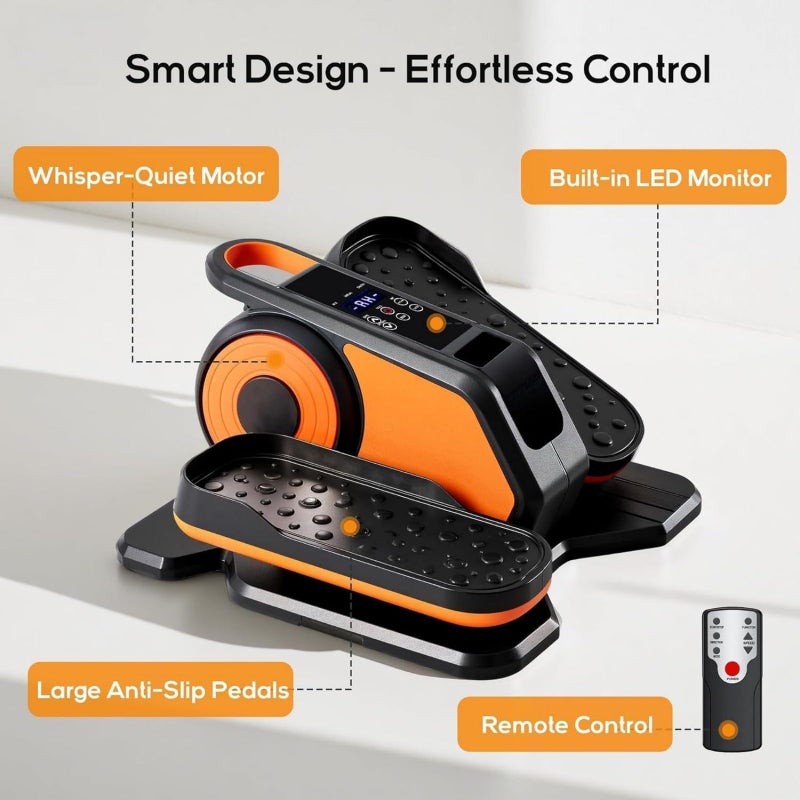 NEWBULIG Under Desk Elliptical Machine, Ellipse Leg Exerciser As Seen On TV with Remote Control, 12 Adjustable Speeds, Forward & Reverse, Mini Ellipse Leg Trainer for Home & Office - Image 2