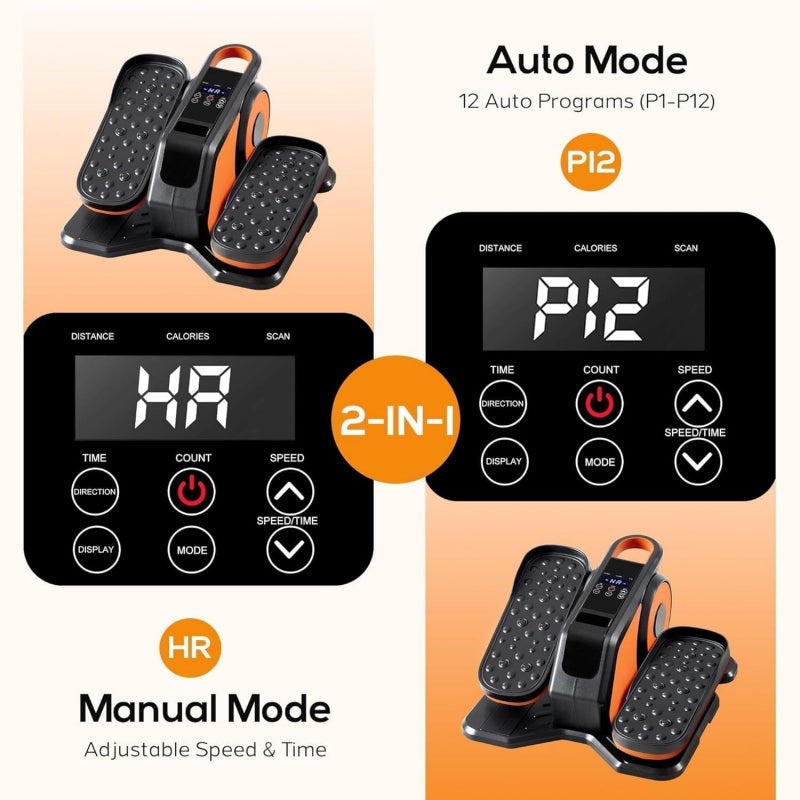 NEWBULIG Under Desk Elliptical Machine, Ellipse Leg Exerciser As Seen On TV with Remote Control, 12 Adjustable Speeds, Forward & Reverse, Mini Ellipse Leg Trainer for Home & Office - Image 5