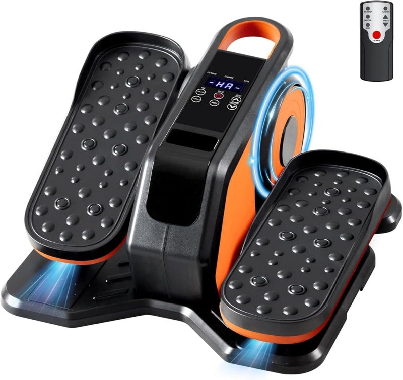 NEWBULIG Under Desk Elliptical Machine, Ellipse Leg Exerciser As Seen On TV with Remote Control, 12 Adjustable Speeds, Forward & Reverse, Mini Ellipse Leg Trainer for Home & Office - Image 1