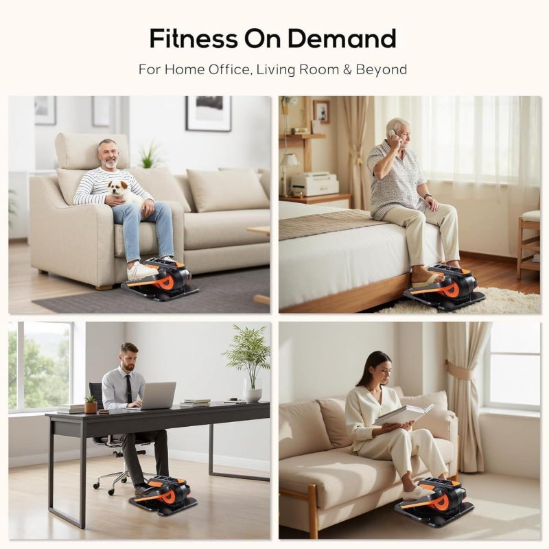 NEWBULIG Under Desk Elliptical Machine, Ellipse Leg Exerciser As Seen On TV with Remote Control, 12 Adjustable Speeds, Forward & Reverse, Mini Ellipse Leg Trainer for Home & Office - Image 4