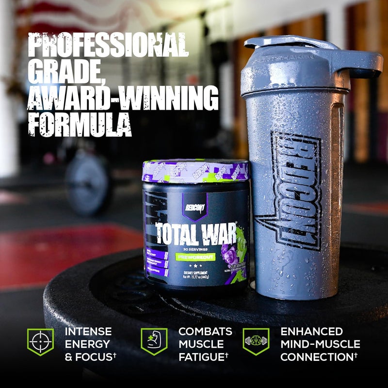Redcon1 Total War Pre Workout Supplement - 30 Servings (Grape Flavor) - Image 4