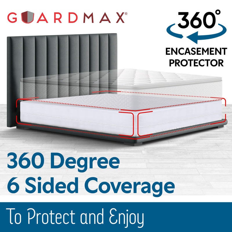 Guardmax Premium Box Spring Cover - Queen Size Waterproof and Bed Bug Proof Zippered Box Spring Encasement - 6 Side Absorbent Boxspring Protects Against Bed Bugs, Dust Mites, Dirt, Spills, and Stains. - Image 3