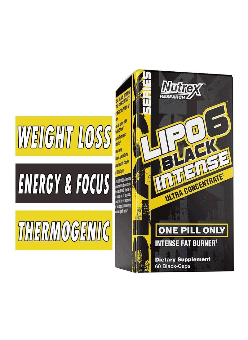 Nutrex Research - Lipo 6 Black Intense Ultra Concentrate Intense Fat Burner 60 Capsules - Image 1