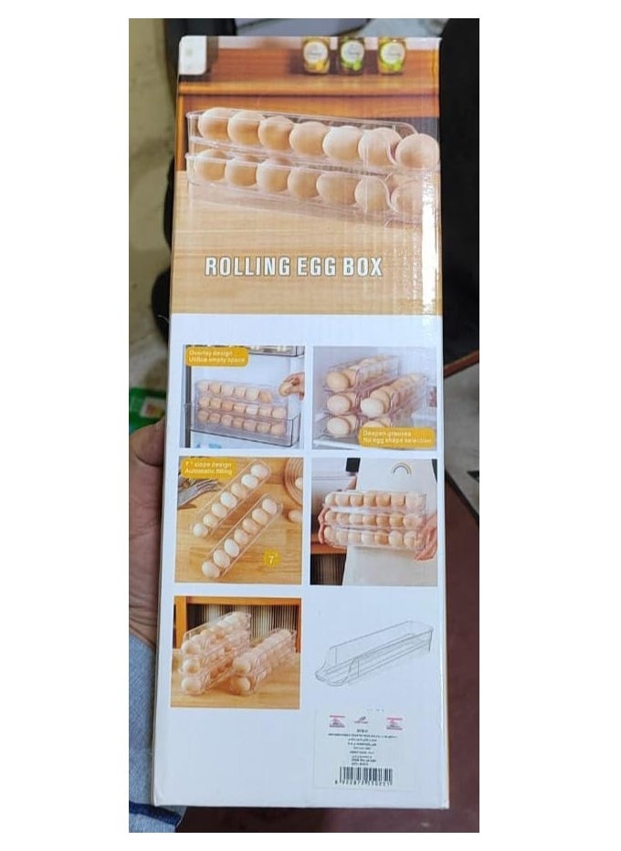 Generic - Stand - egg organizer shelf for the refrigerator, rolling, 2 levels, transparent acrylic - Image 1