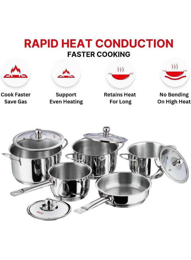 5-Piece Tuscany Stainless Steel Cookware Set