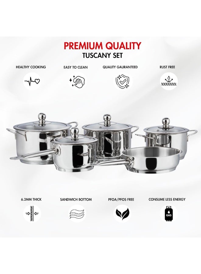 5-Piece Tuscany Stainless Steel Cookware Set