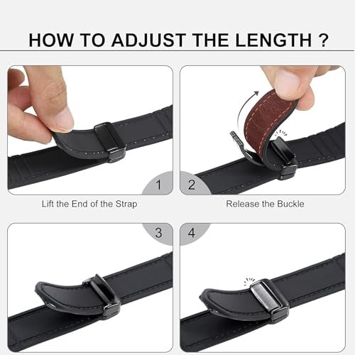 ACM Watch Strap Leather Magnetic Silicone 20mm compatible with Samsung Galaxy Watch 6 Classic 44mm & 47mm Smartwatch Belt Luxury Band Brown - Image 5