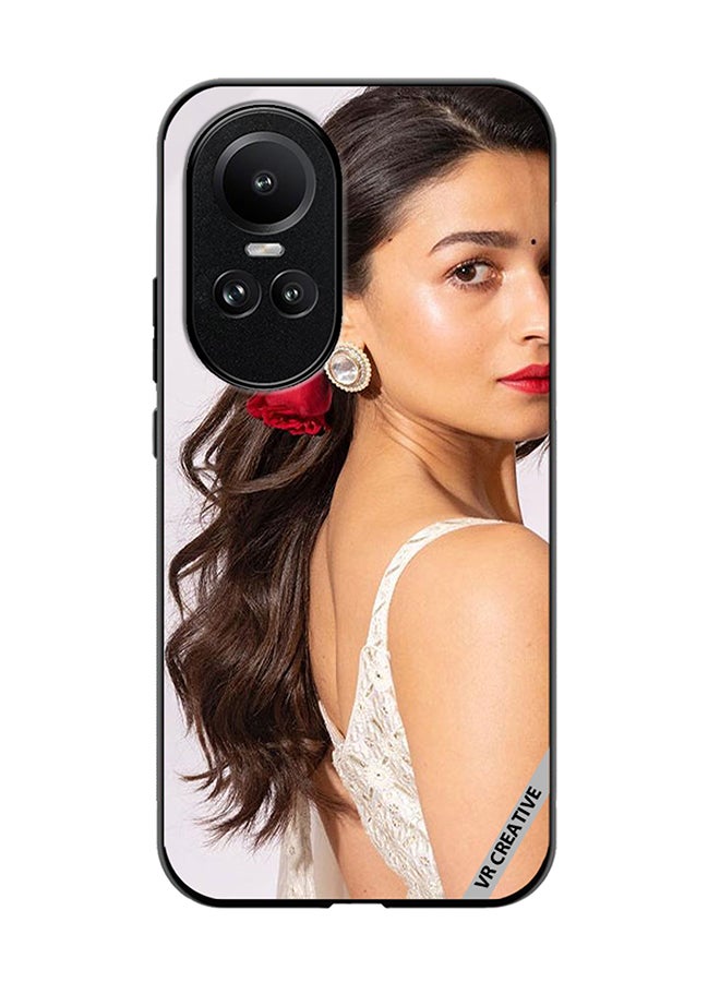 VR CREATIVE Protective Case Cover For Oppo Reno 10 Pro Bollywood Actress Alia Bhatt Design Multicolour - Image 1