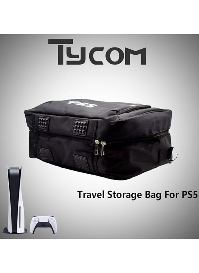 TYCOM Travel Storage Cross Bag For PS5, - Luxury Waterproof Shoulder Bag For Playstation 5, Console & Accessories Storage Organizer (Black)  - Image 4