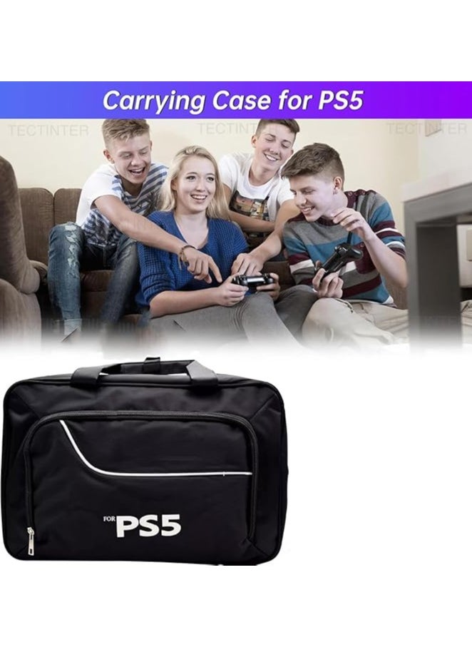 TYCOM Travel Storage Cross Bag For PS5, - Luxury Waterproof Shoulder Bag For Playstation 5, Console & Accessories Storage Organizer (Black)  - Image 5