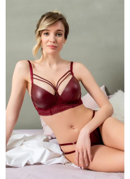 ماجيك فورم 4748 Removable Filled Lace Bra-Claret Red
