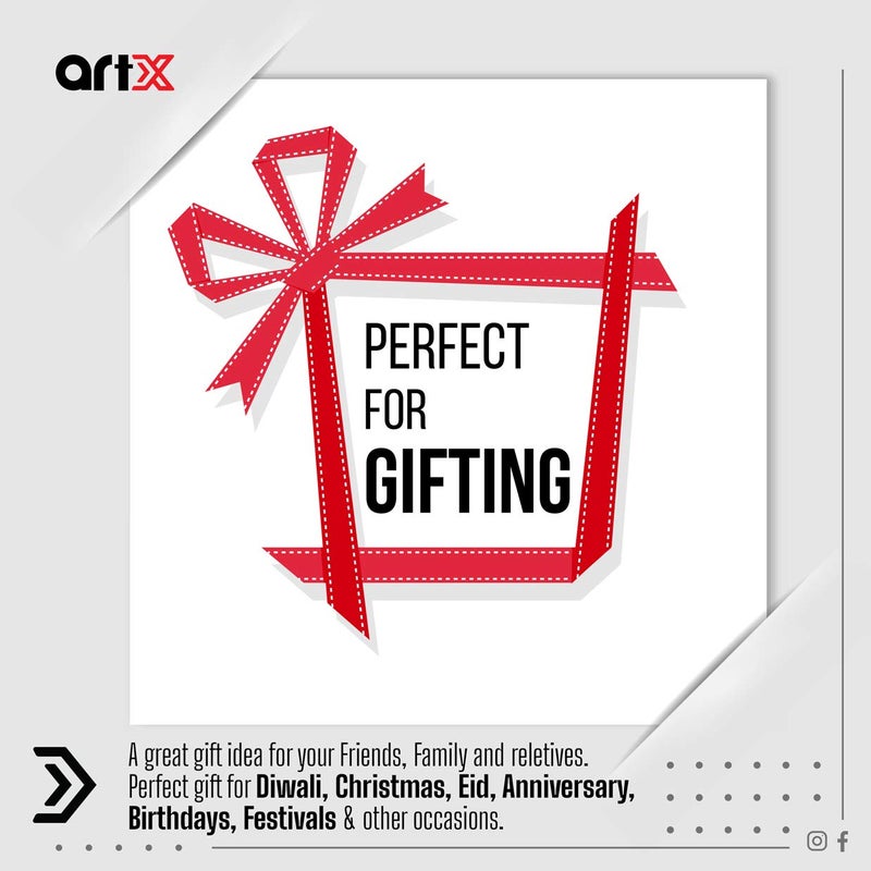 ArtX لوحة فنية تقليدية هندية متعددة الألوان مؤطرة من ArtX بهاغوان رادا كريشنا 120 × 180 إنش مجموعة من 1 خشب هندسي - Image 5