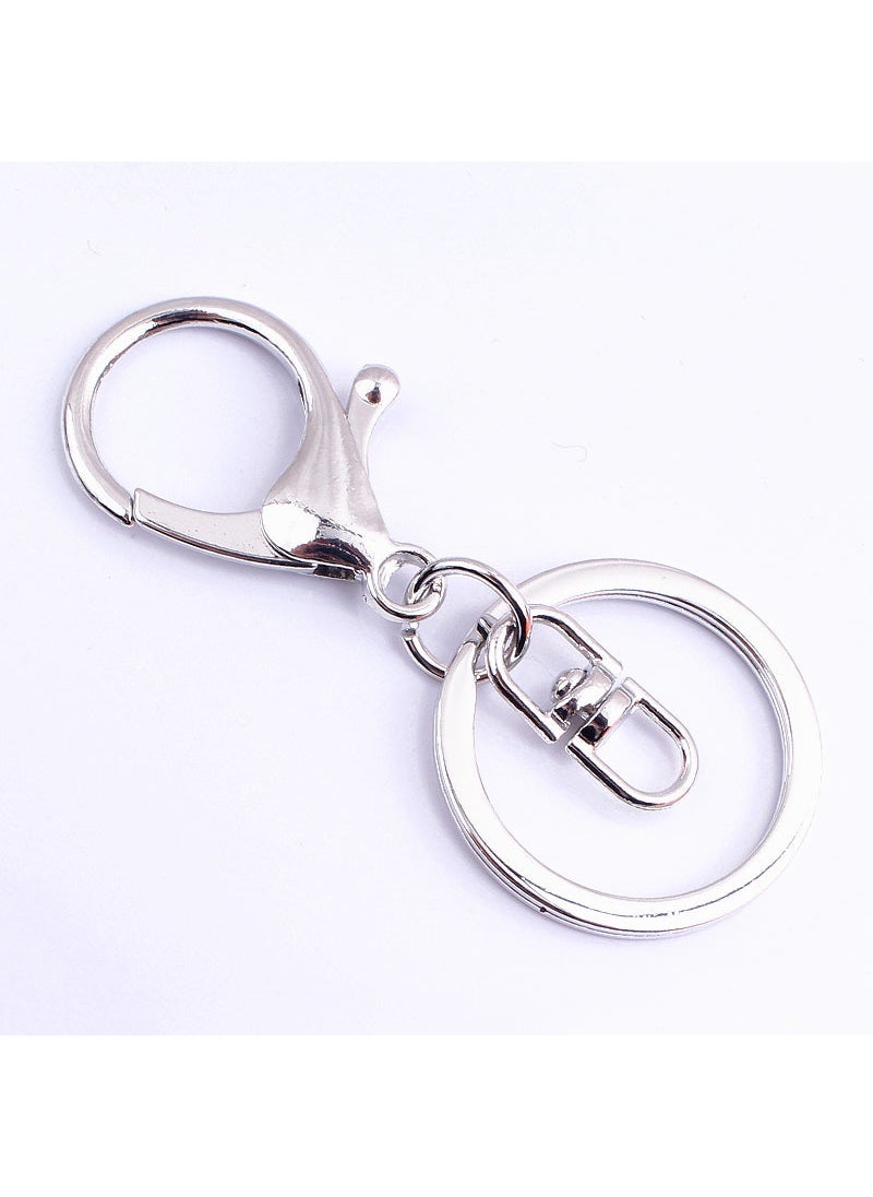 Generic New Metal Keychain DIY Kit - Lobster Clasp Charms White K +8 buckle 
