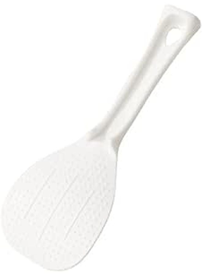 White Non Stick Heat Resistant Plastic Rice Spoon Scooper Kitchen Paddle - Image 1