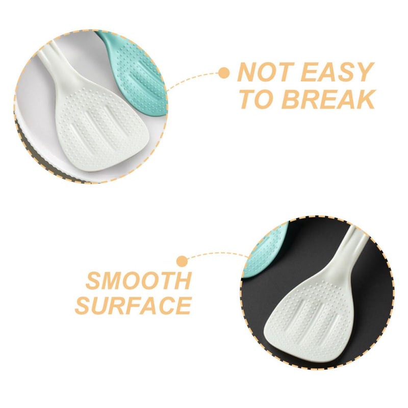 White Non Stick Heat Resistant Plastic Rice Spoon Scooper Kitchen Paddle - Image 4