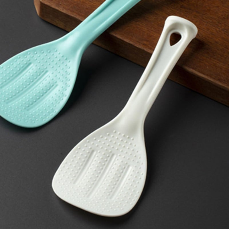 White Non Stick Heat Resistant Plastic Rice Spoon Scooper Kitchen Paddle - Image 5
