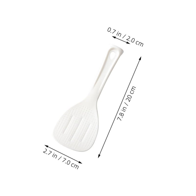 White Non Stick Heat Resistant Plastic Rice Spoon Scooper Kitchen Paddle - Image 3