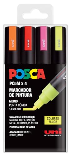 POSCA مجموعة بوسكا يوني PC 5M فلور - عبوة من 4 أقلام تلوين - Image 4