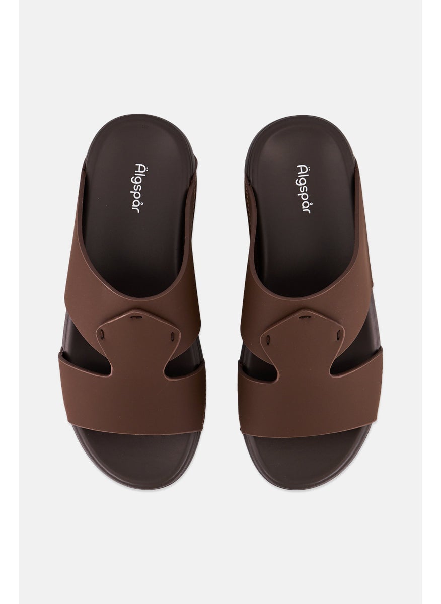 Algspar Men Slip On Arabic Sandals, Brown  - Image 3