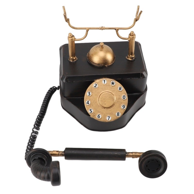 Retro Rotary Phone: 26x17x22cm Iron Art Material - Unique Vintage Nostalgic Design Vintage Rotary Telephone for Home Bar Cafe Decor & Movie Stage Props - Image 2