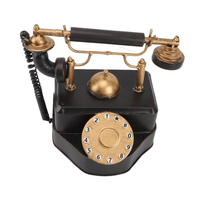Retro Rotary Phone: 26x17x22cm Iron Art Material - Unique Vintage Nostalgic Design Vintage Rotary Telephone for Home Bar Cafe Decor & Movie Stage Props - Image 4